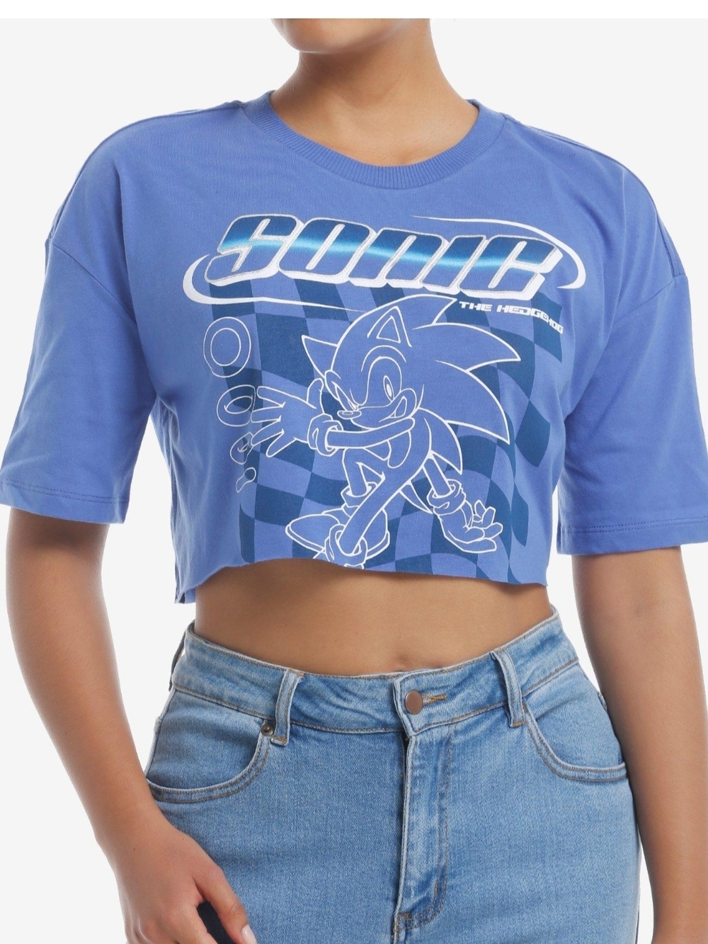Sonic the Hedgehog Blue Cropped Graphic Tee